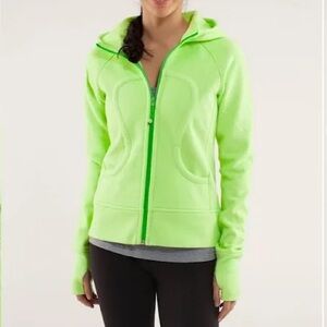 Lululemon Athletica Lime Green Scuba Hoodie size 6